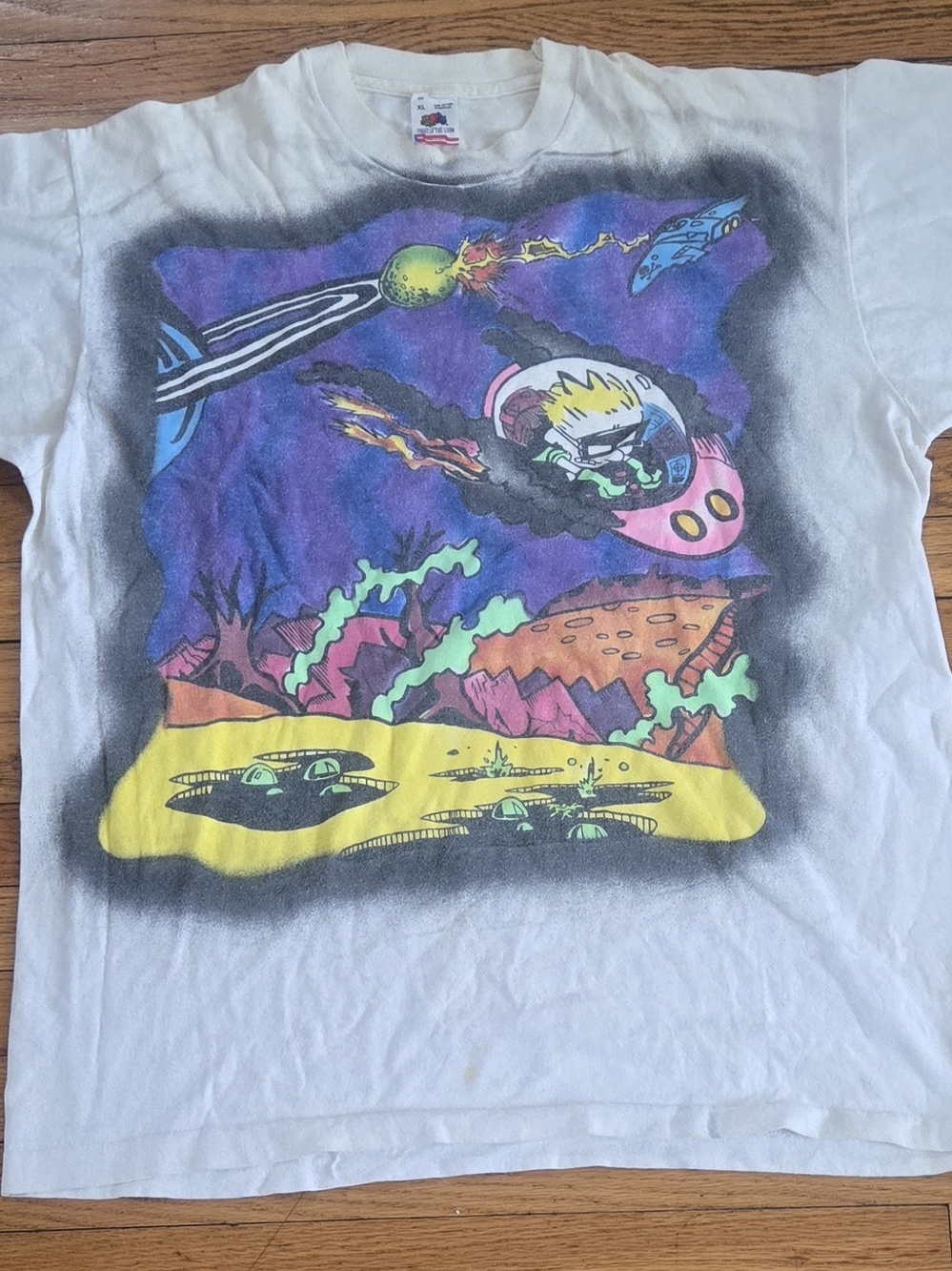 Vintage Calvin And Hobbes Spaceman Shirt. XL